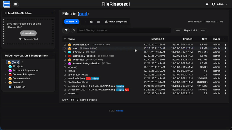 Search Everywhere modal with ranked results and jump-to-folder controls